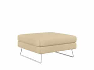 Square Ottoman with Upholstered Top Chill Square Ottoman with Upholstered Top and Tubular Metal Legs