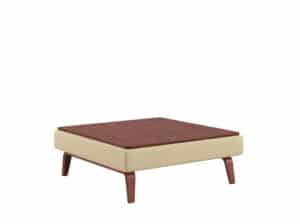 Square Ottoman with Laminate Top Square Ottoman with Thermoform Top and Wood Rail Legs