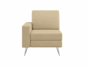 Chair with One Upholstered Arm Chill Chair with One Arm and Tubular Metal Feet