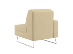 Chair with One Upholstered Arm Chill Chair with One Arm and Tubular Metal Feet