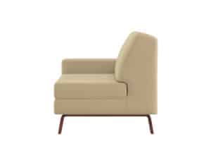 Chair with One Upholstered Arm Chill Chair with One Arm and Wood Rail Feet