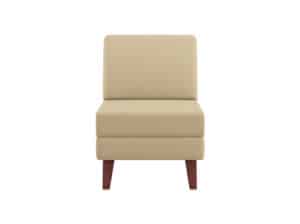 Chill Armless Chair with Wood Rail Legs