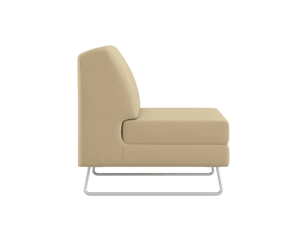 Chill Armless Chair with Tubular Metal Legs
