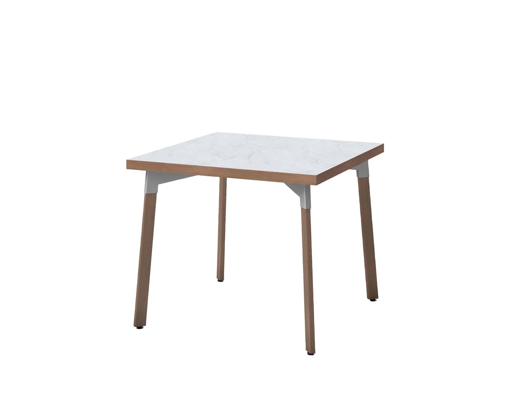 Square Occasional Table with Laminate Top and Wood Legs