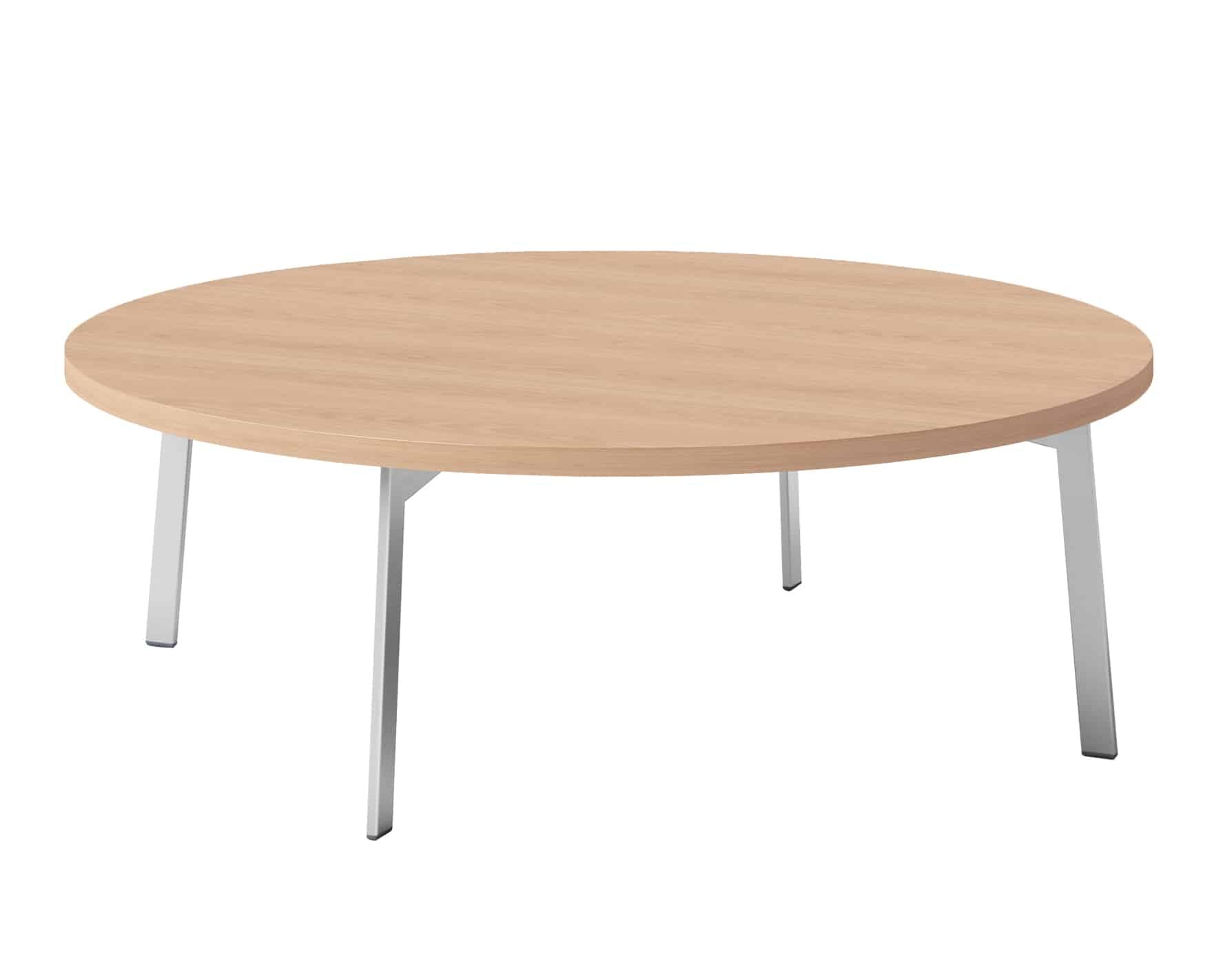 Round Dune Coffee Table with Metal Legs and Laminate Top