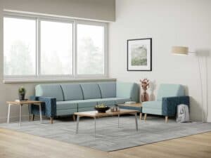 Student Apartment with Chill Modular seats and Dune coffee and end table.