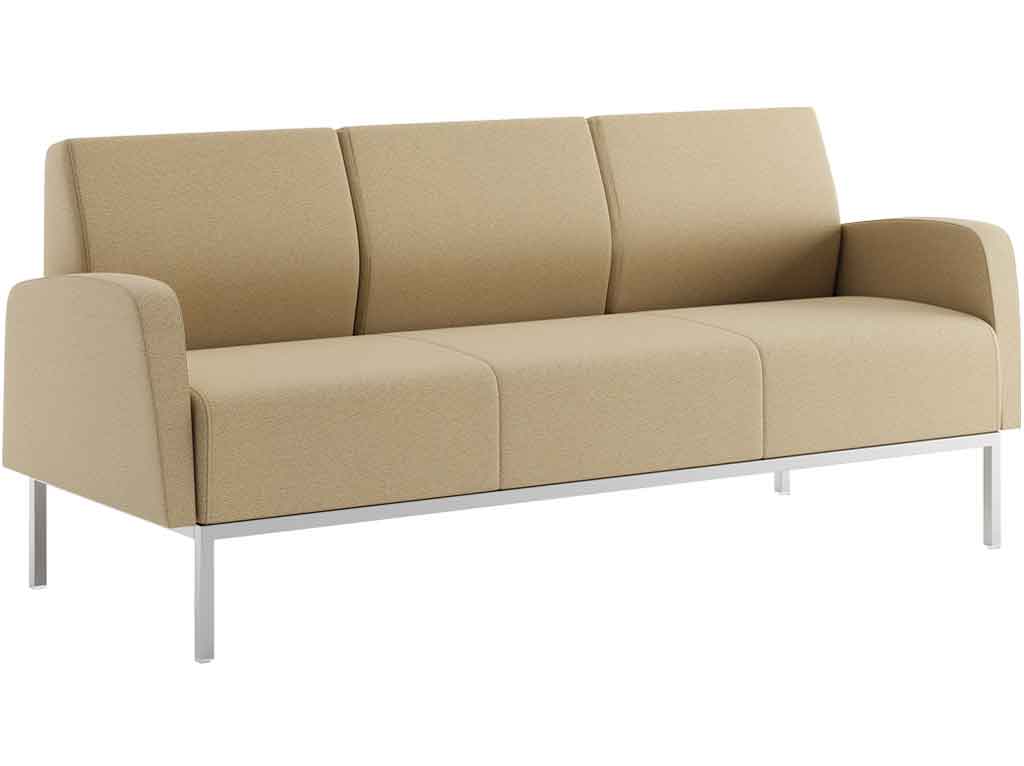 Upholstered student furniture for dorm rooms and lounge areas on campus.