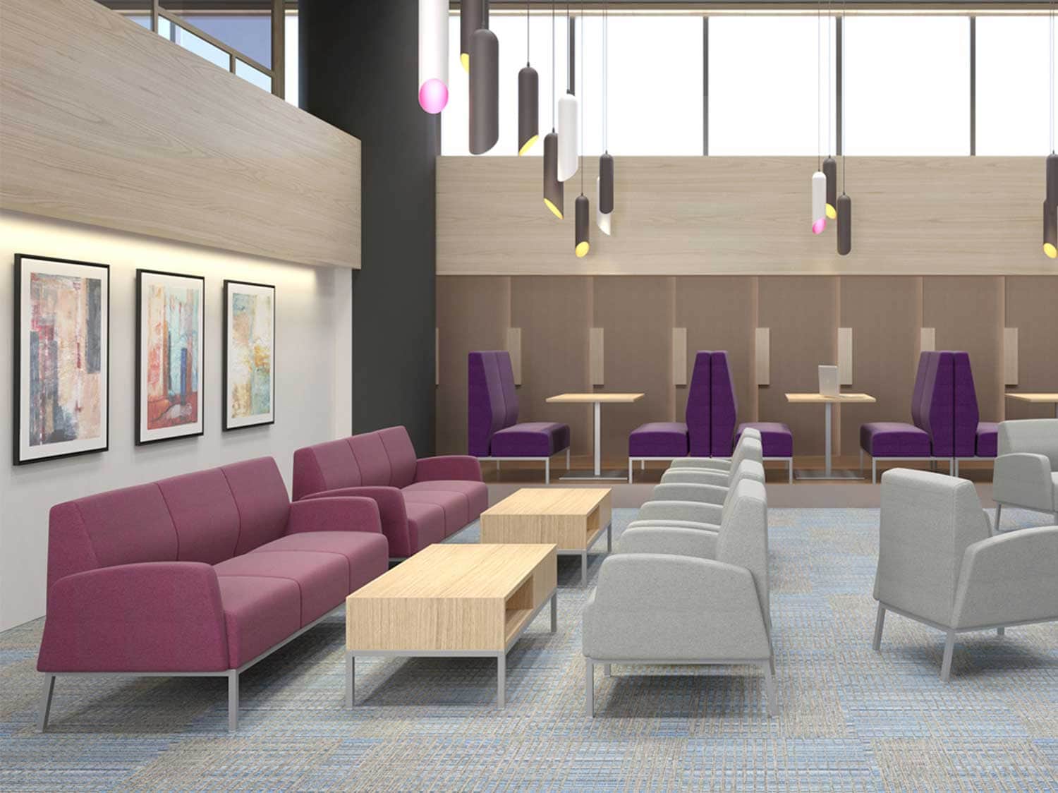 Tanner Student Lounge Furniture on Campus from Sauder Education.