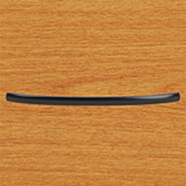 Closeup of Black Tapered Bow Handle on Sauder Education Student Room Furniture