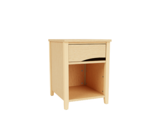 Endure Nightstand with Drawer and Cubby Nightstand with routed handles for res life housing on campus