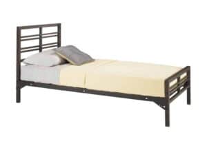 Mason Twin Bed with Headboard, Footrail, and Spring Base Twin metal bed for dorm room