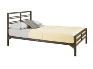 Mason Double Bed with Headboard, Footrail, and Spring Base Double Bed for students campus dorm