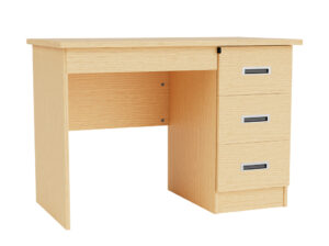 Merit Pedestal Desk with 3-Drawers, Pencil Drawer and Security Options with Chrome Recessed Handles